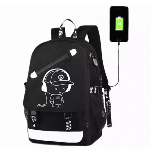 Рюкзак с USB светящийся в темноте