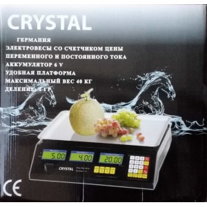 Весы торговые электронные CRYSTAL 40 кг Весы торговые электронные CRYSTAL 40 кг