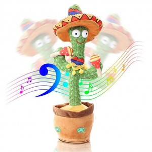 Танцующий кактус Мексиканец поющий 120 песен, с подсветкой, работает от USB Dancing Cactus with cap