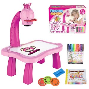 Детский проектор для рисования со столиком PROJECTOR PAINTING розовый