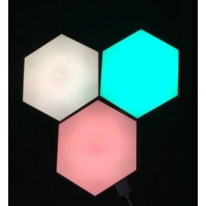 Модульний настінний світильник з пультом, 3шт, кольоровий 