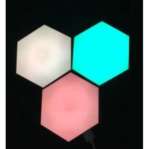 Модульний настінний світильник з пультом, 3шт, кольоровий