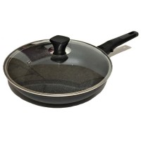 Сковорода с крышкой, мраморным покрытием и съемной ручкой, 24 см BN-557
