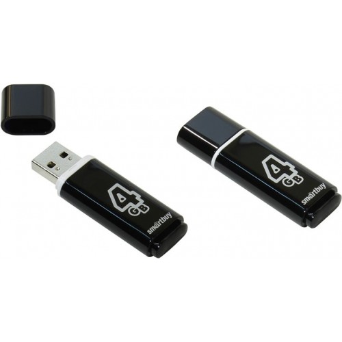 Флешка USB флеш 4Gb Smartbuy Glossy series Black