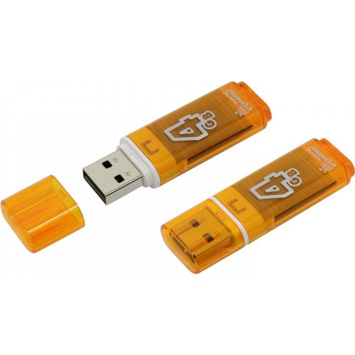 Флешка USB флеш 4Gb Smartbuy Glossy series Orange