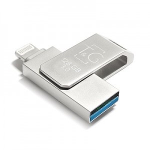Накопичувач 3.0 USB + Lightning 128GB T&G металева серія 008