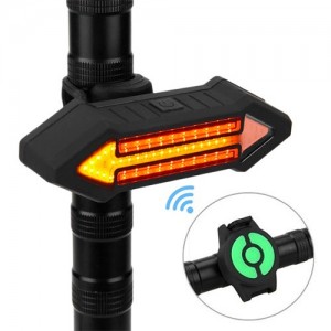 Велофонарь X4 "STOP" с указанием поворотов (красный+желтый), ЗУ micro USB, встр. аккум.