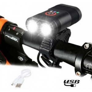 Велофонарь Y12Pro-2XPE DUAL MEGALIGHT, ALUMINUM, индикация заряда, Waterproof, аккум., ЗУ micro USB