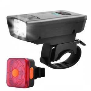 Велофонарь YC-1803-2-XPE, габарит  6LED, ЗУ micro USB, встроенный аккумулятор