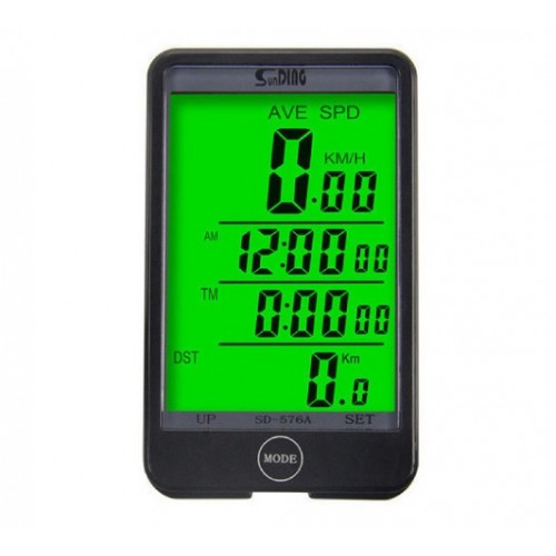 Велокомпьютер SD-576C (беспроводной) с подсветкой экрана, waterproof, 32 функций, 2.5 дисплей
