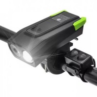 Велозвонок + фара BK-1718-2T6, выносная кнопка, 2x18650, ЗУ micro USB