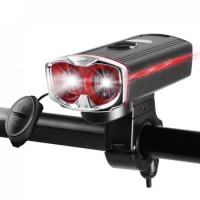 Велозвонок + фара XA582-2T6, датчик движения, выносная кнопка, встроенный аккумулятор, ЗУ micro USB