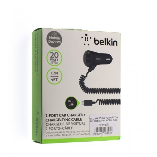 Зарядное устройство автомобильное belkin bc-2108 micro 2usb