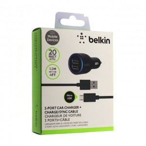 Зарядное устройство автомобильное belkin f8j070 micro usb 2usb Зарядное устройство автомобильное belkin f8j070 micro usb 2usb