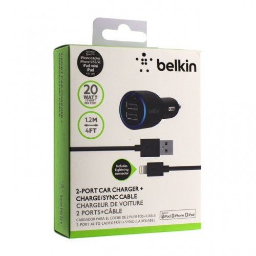 Зарядное устройство автомобильное belkin f8j071 iphone 5 2usb 2.4a