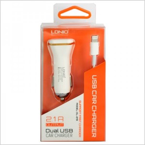 Зарядное устройство автомобильное ldnio dl-219 2usb 2.1a-кабель 5/6