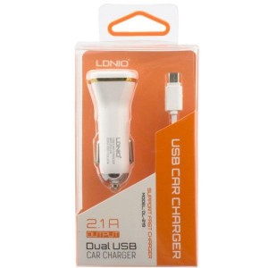 Зарядное устройство автомобильное ldnio dl-219 2usb 2.1a кабель microusb