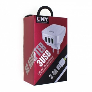Зарядное устройство сетевое emy my-265 micro usb 3400mah Зарядное устройство сетевое emy my-265 micro usb 3400mah