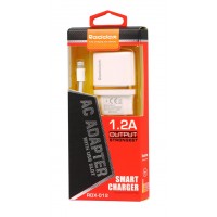 Зарядное устройство сетевое RDX-012 WHITE 1USB 1200 mAh
