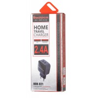 Зарядное устройство сетевое RDX-021 BLACK 2USB 2400 mAh (без кабеля)