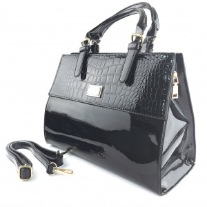 Женская сумка лаковая 62300 Black Женская сумка лаковая 62300 Black