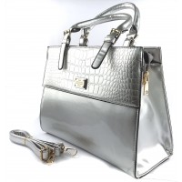 Женская сумка лаковая 62300 Silver