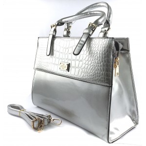 Женская сумка лаковая 62300 Silver Женская сумка лаковая 62300 Silver