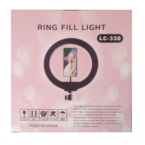 Кільцева LED лампа LC-330 (1 кріпл. тел., USB, 33 см)