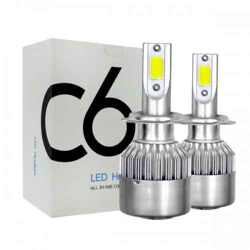  Автолампа LED C6 H7 белая коробка (50)