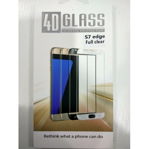 Панель передняя 4D GLASS S7 edge (Full clear, white, black, gold, blue)