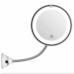 Зеркало с LED подсветкой круглое Flexible (присоска, гибкий держатель, 10Х, 360, 7