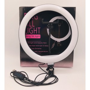 Кольцевая LED лампа QX-260 (1 крепл.тел.) (USB) (26см) (30)