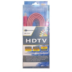 Кабель HDMI 3м плоский (красный, жёлтый, зелёный, синий)