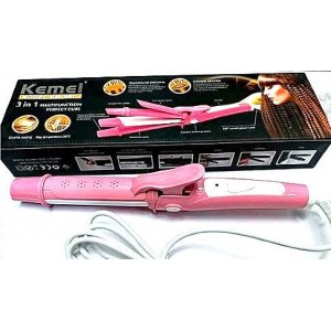 Плойка-утюжок Kemei GB-KM-987 3в1 розовая (40)