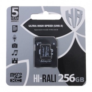 Карта памяти micro SDHC 256GB HI-RALI (class10) (UHS-3) (с адаптером)