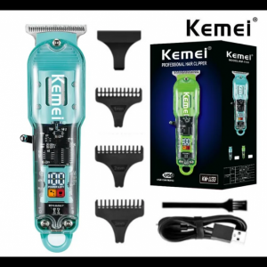 Машинки-триммер  для стрижки волос аккумуляторная с прозрачной крышкой KEMEI KM-1133 (40)