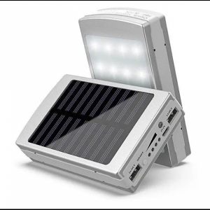 Power Bank 50000 mAh с солнечной батареей и Led панелью silver (50)