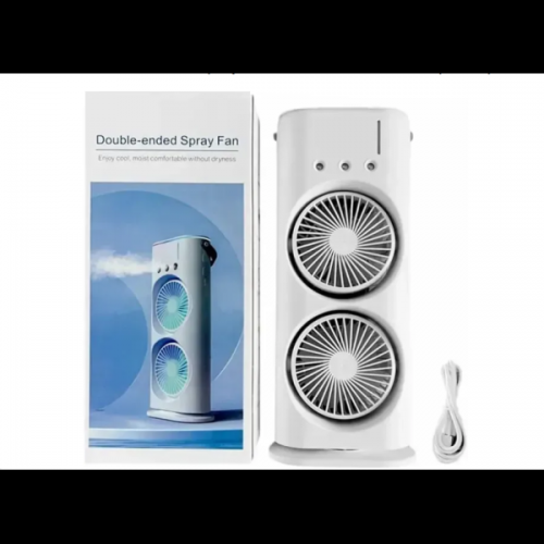 Вентилятор настольный двойной с охлаждением Double-ended Spray Fan LED подсветка 3 скорости пульт 909-12 (24)
