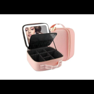 Косметичка-чемоданчик с LED зеркалом кожаная SZK-3 (20)