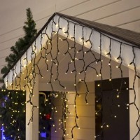 Гирлянда бахрама улица 120LED (RD7082) Диаметр 3,3 Масив 357 4х1м. с контролером, Черный провод, Белая (теплая)