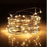 Гирлянда медная проволока (RD7108) 10м. 220V С Контролером, Серебряный Провод, Белая (Холодная)