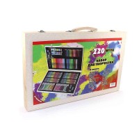 Набор для рисования деревянная коробка 220 ед. 10шт 9378