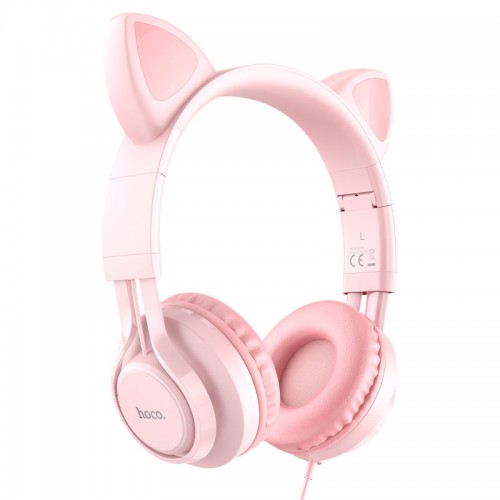 Наушники Bluetooth Hoco W36 Cat ear — Pink
