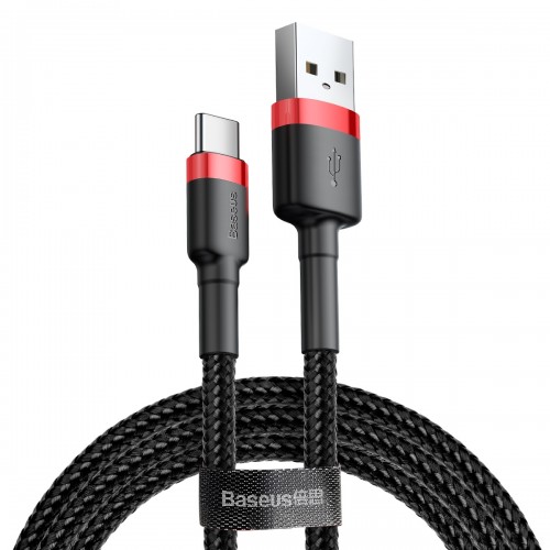 Baseus (CALKLF) cafule Cable USB For lightning 2.4A 1M — CALKLF-B19 Red+Black