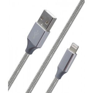 Apple (тканевая оплетка) MX Lightning USB Cable (1m) — Gray