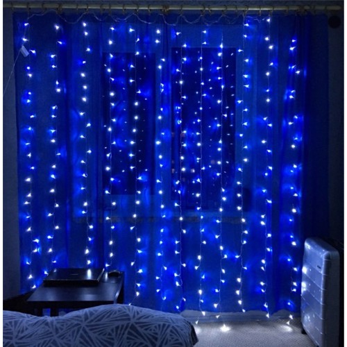Гирлянда штора 360LED  3х2м 220V + блок питания + 8 режимов + Режим полной остановки RD224 Цвет ламп-Микс (50)
