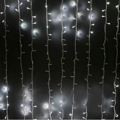 Гирлянда штора наружная 425LED 3х2.5м 220V + блок питания + 8 режимов + Хвостовая заглушка RD204 Цвет ламп-Микс (50)