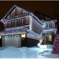 Гирлянда бахрома улица 120LED (RD7116) (Ø 3,3) 4м, 30/50/70см (флеш) Провод-Белый, Цвет ламп-Белый (20)