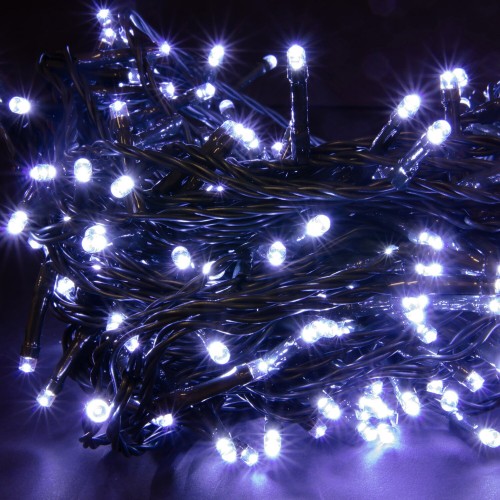Гирлянда диод 300LED (RD7134) 25м. Белый (холодный), Черный провод