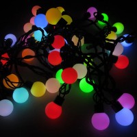 Гирлянда шарик матовый 40LED (RD7102) 5м. Флеш 18мм. Черный Провод, RG/RB Заглушка
